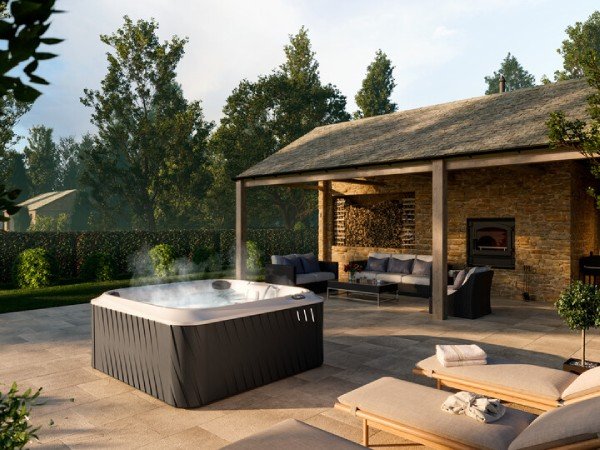 instalación de la bañera de hidromasaje - jacuzzi J-200 hot tub